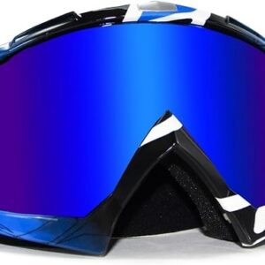 Dirt Bike Goggles Blue/White-Adult/Youth