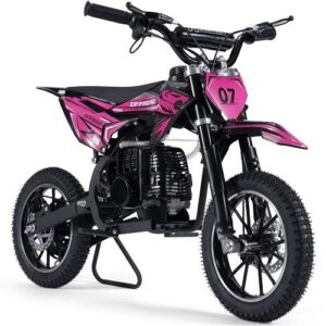 MotoTec Pioneer 49cc 2-Stroke Kids Gas Dirt Bike Pink